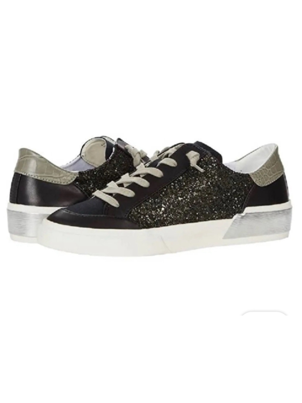 Dolce Vita Sneakers Zoey Black Glitter Trainers sz 6.5 excellent condition